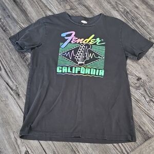 Old Navy Black Graphic Tee with Multicolor Print